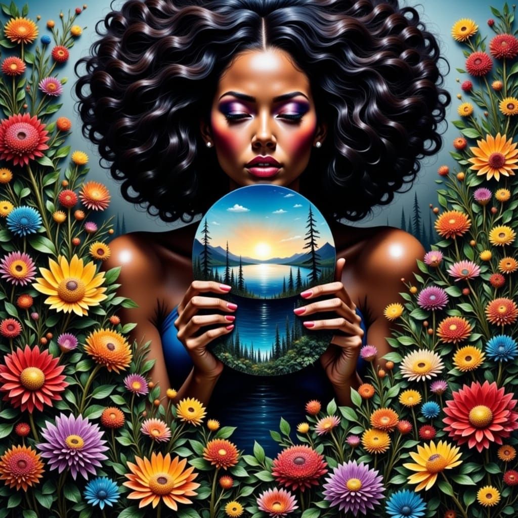 Aurora Over Mirror Lake with Pine Silhouettes