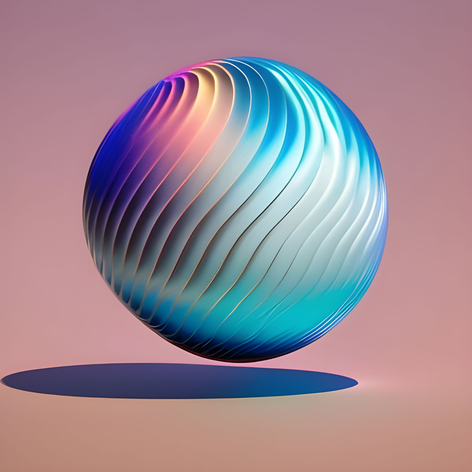 Glitched Wave Sphere in 3D Digital Art