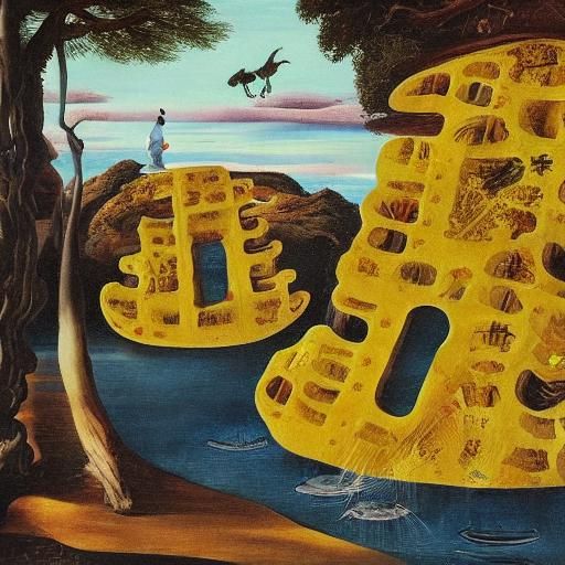 Bitcoin Tattoo Art in Surrealist Style