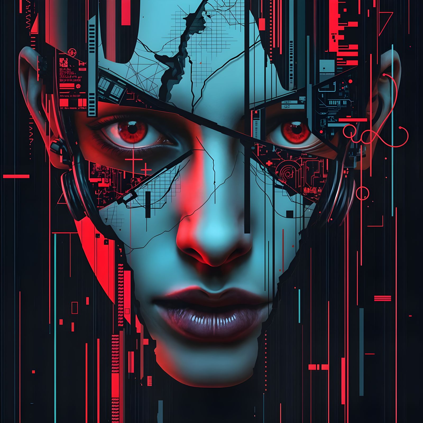 glitchy face of despair  by @dma