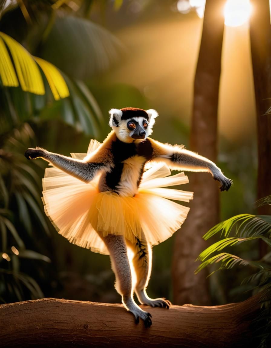 Lemur in a tutu
