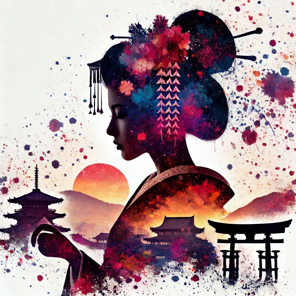 double exposure beautiful fantasy portrait landscape..