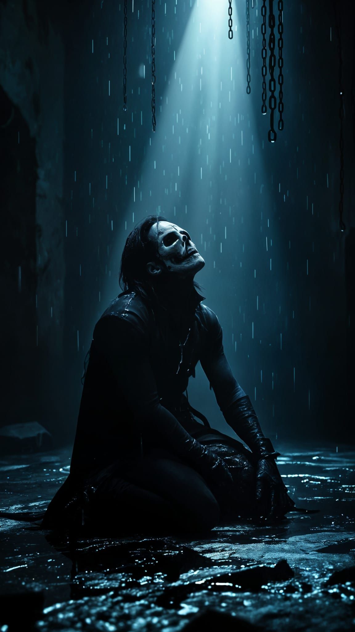 Sinister Figure in a Dark Gothic Lair