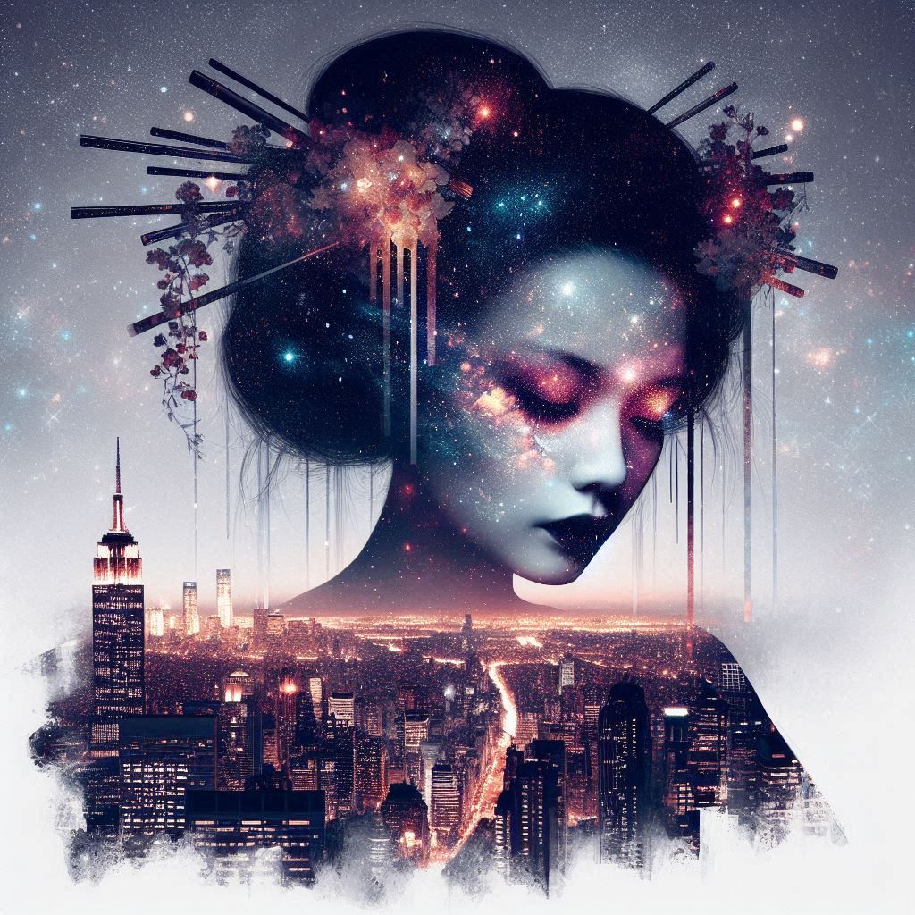 Double exposure Geisha