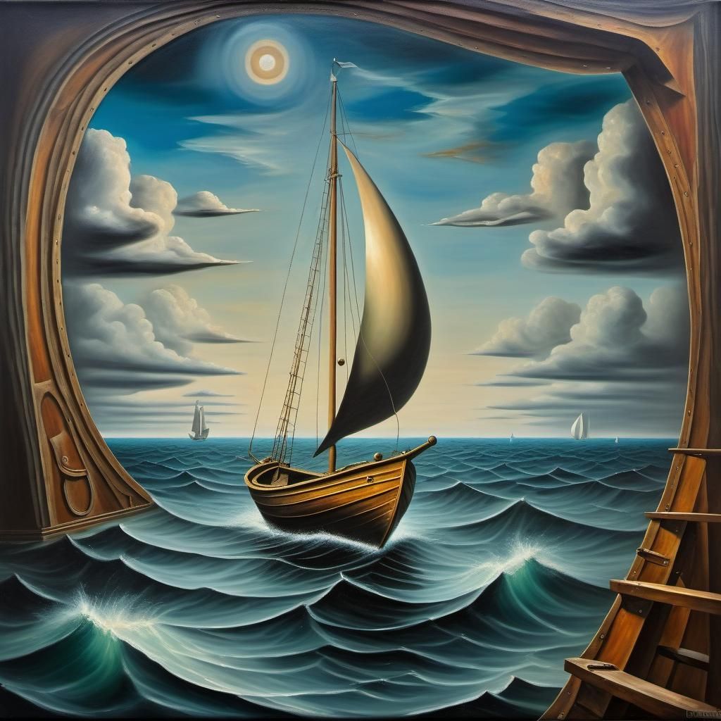 Sailboat on a surreal sea  by @Hensfield