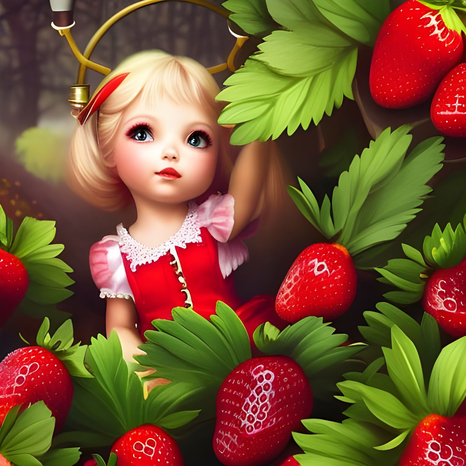 Little Strawberry Fairy - AI Generated Artwork - NightCafe Creator