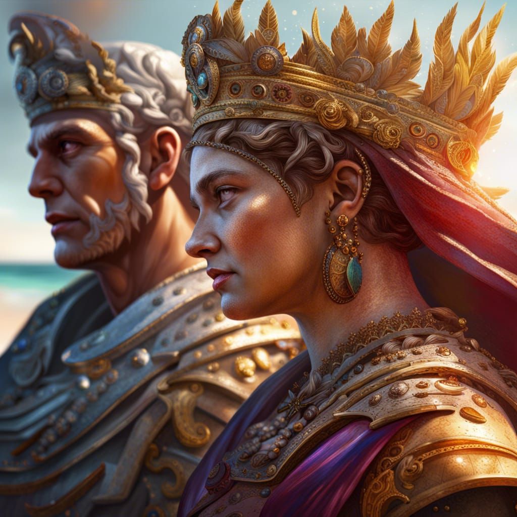 Greek Emperor and Empress AI Generated Artwork NightCafe Creator