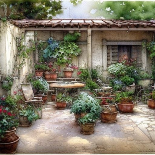 Patio garden3 AI Generated Artwork NightCafe Creator
