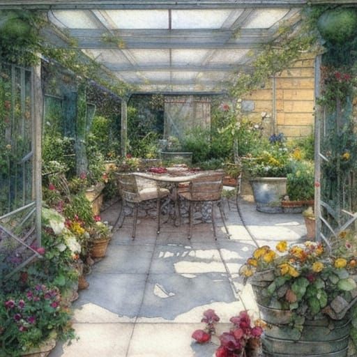 Patio garden2 AI Generated Artwork NightCafe Creator