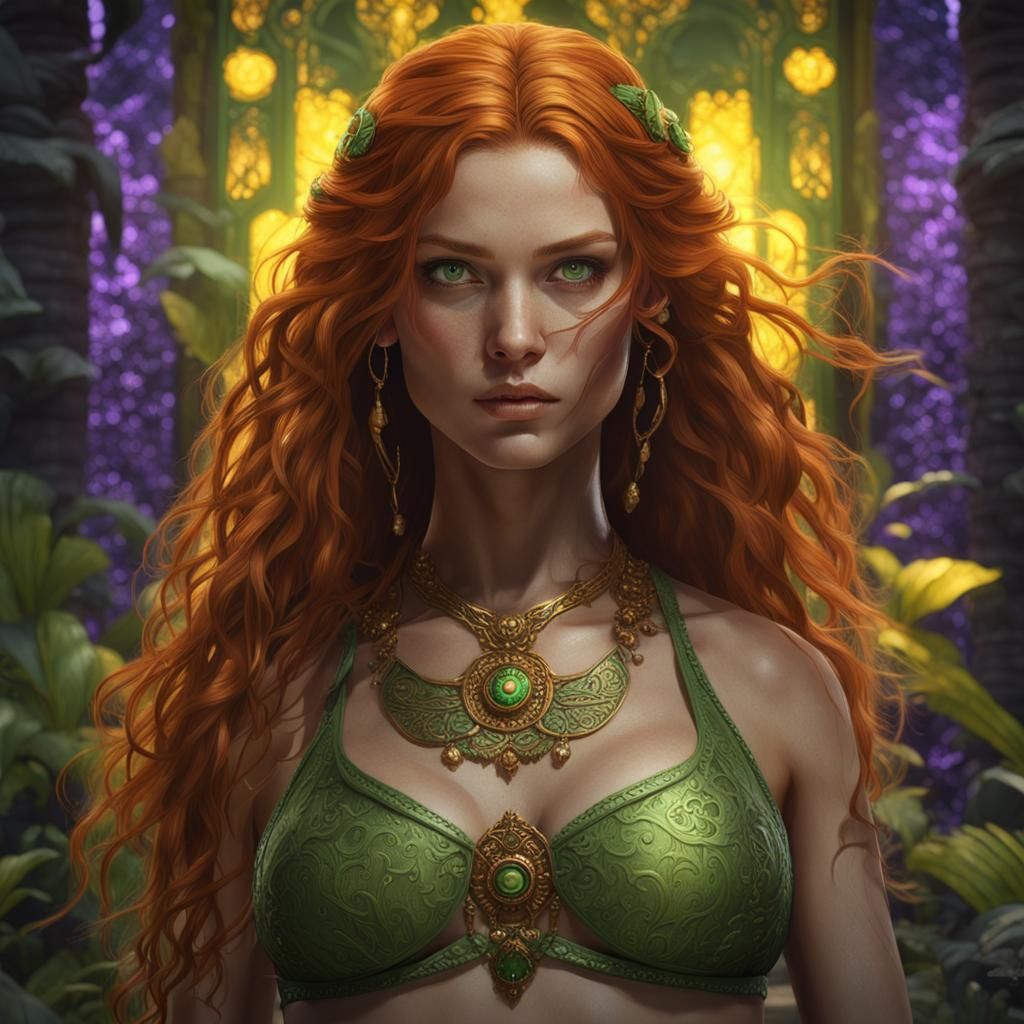 Goddess with ginger hair a green eyes - AI Generated Artwork - NightCafe  Creator