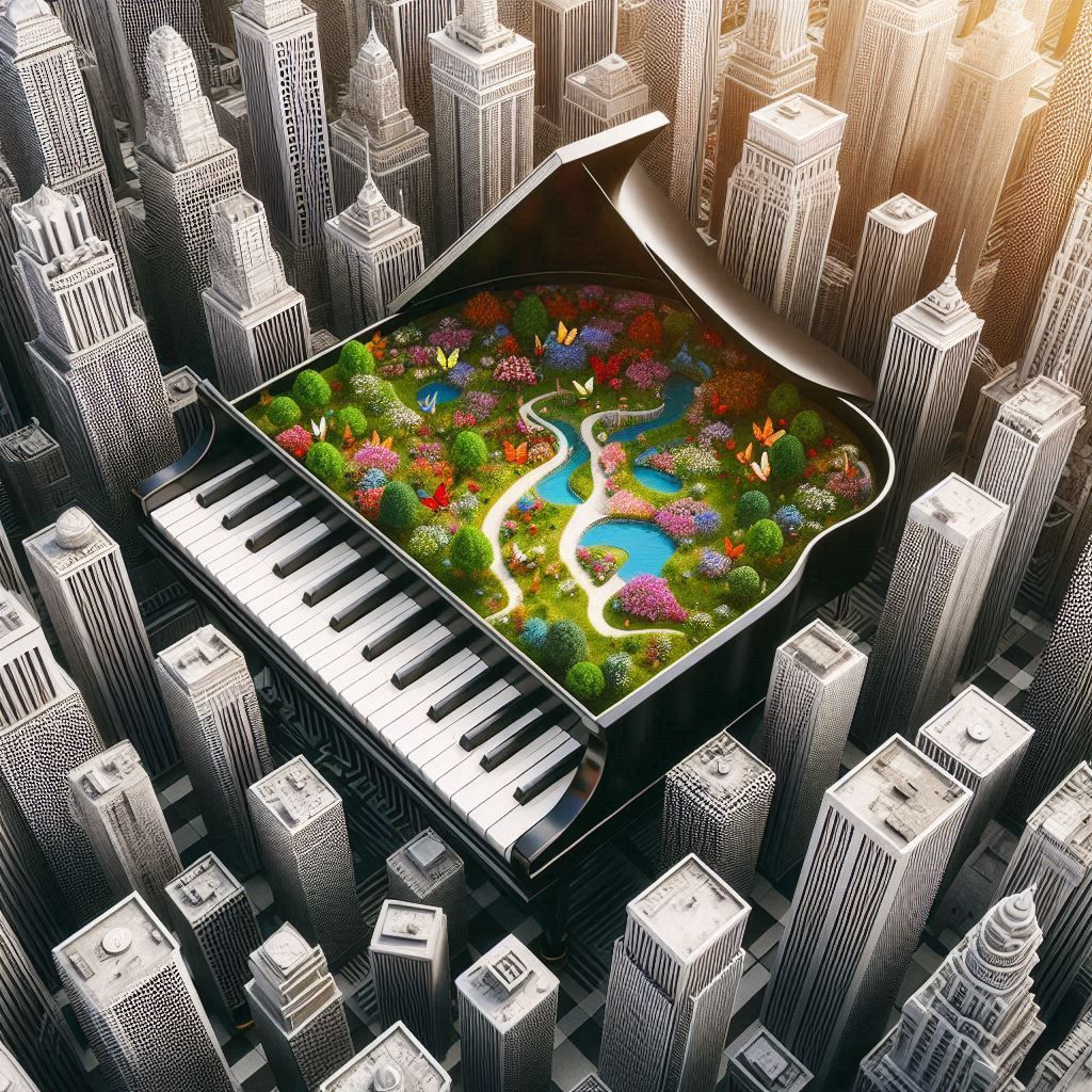Piano city surreal design