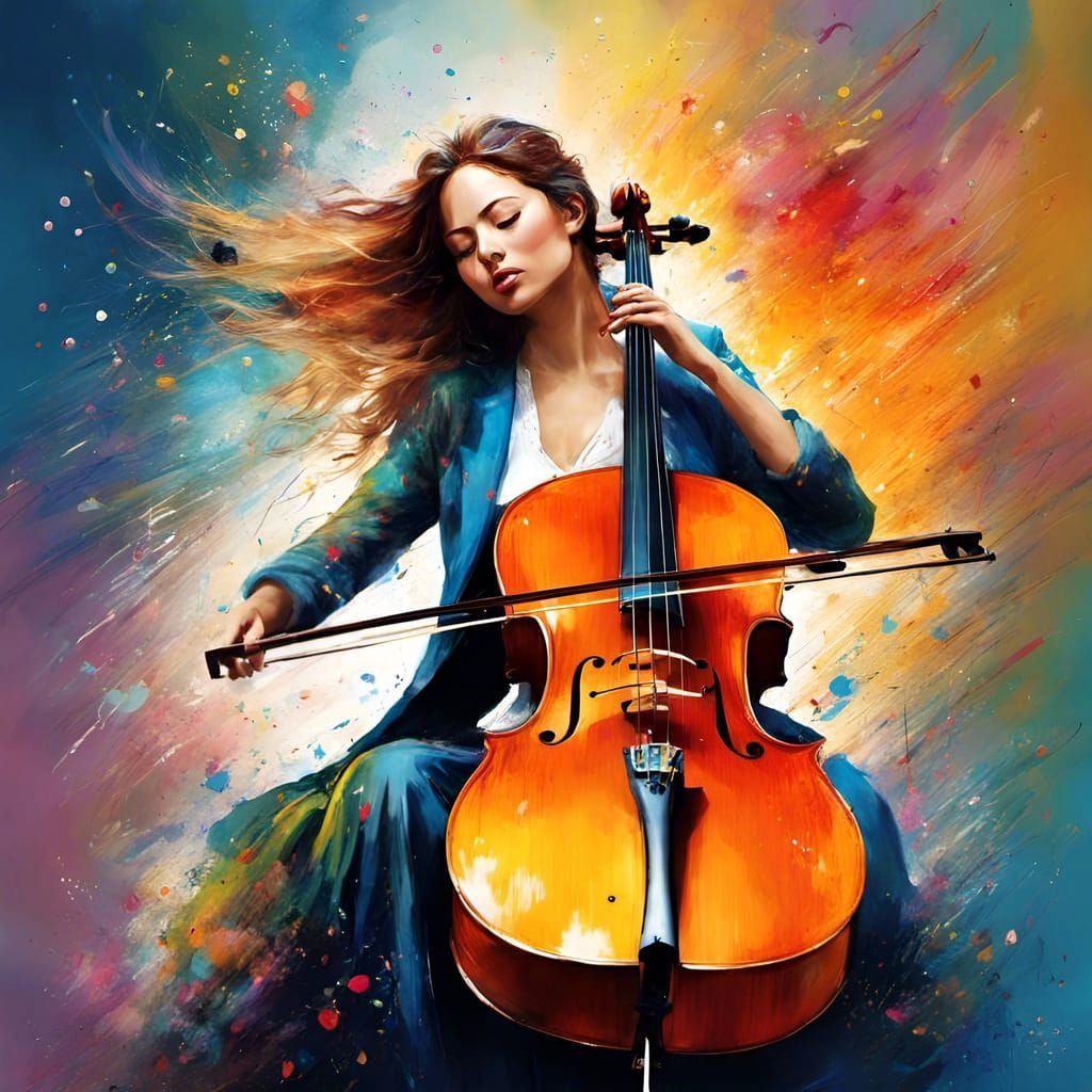 The Cellist the Music, and the Color of Emotion  by @Beps