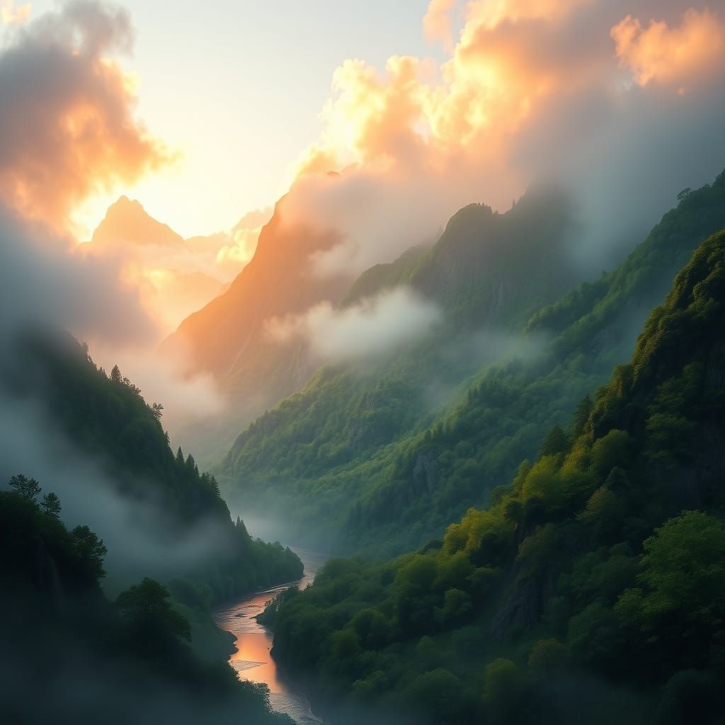 Golden Dawn Over Majestic Mountains