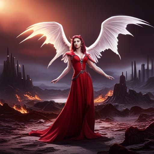 devil Girl from hell with wings - AI Generated Artwork - NightCafe Creator