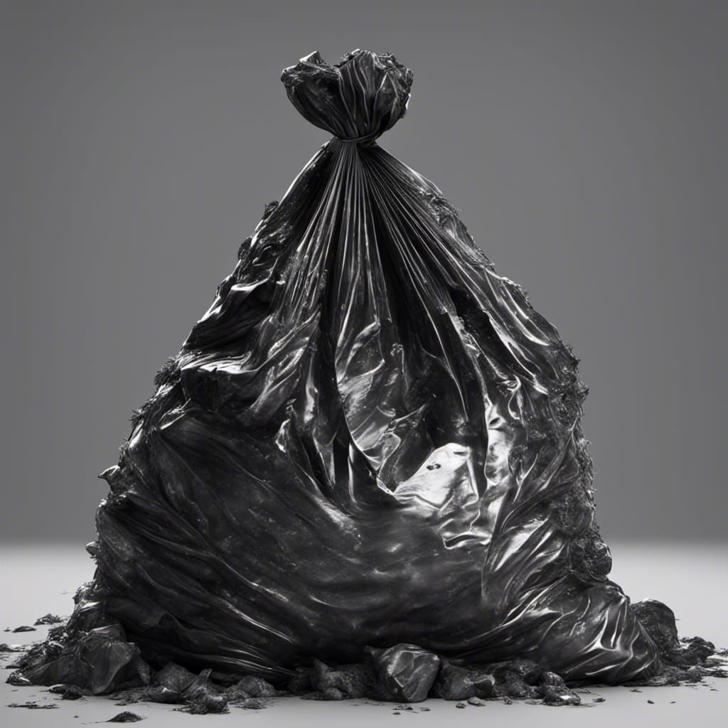 Trash bag, black-and-white