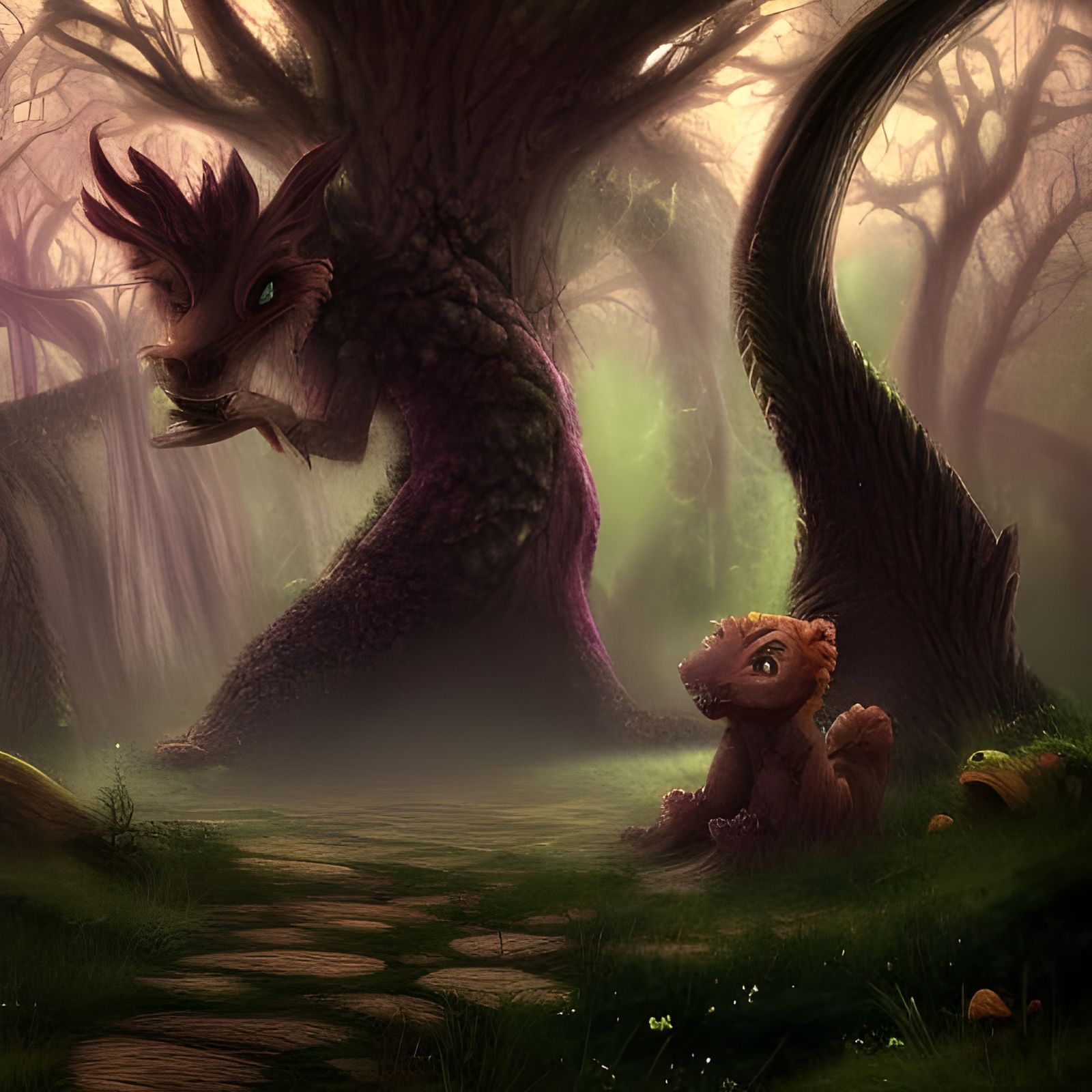 Cute magic forest monster