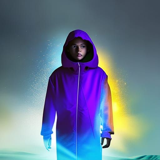 Transparent luminescent youth face camera ghostly translucen...