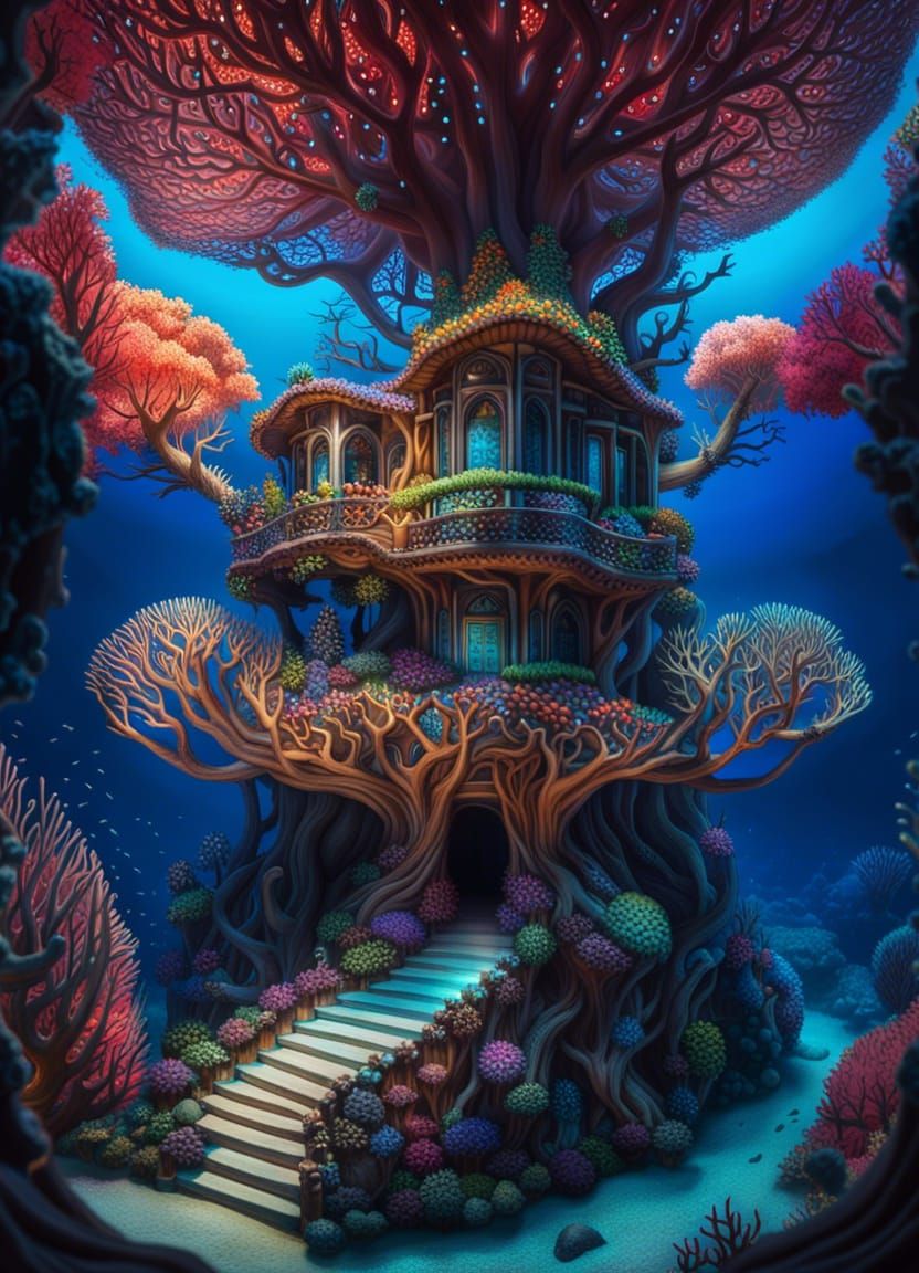 Underwater treehouse