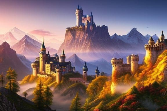 Mountain castles at the golden hour  by @Xal