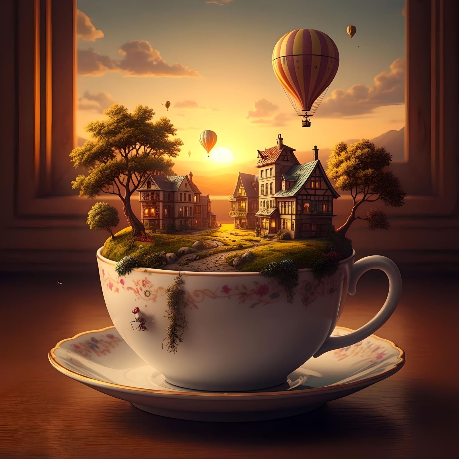 my home grown teacup town  by @a wanderer in time