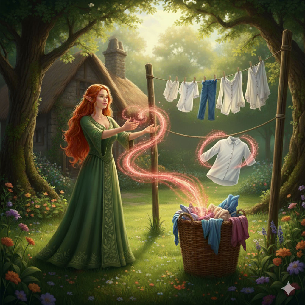 Doing laundry with magic