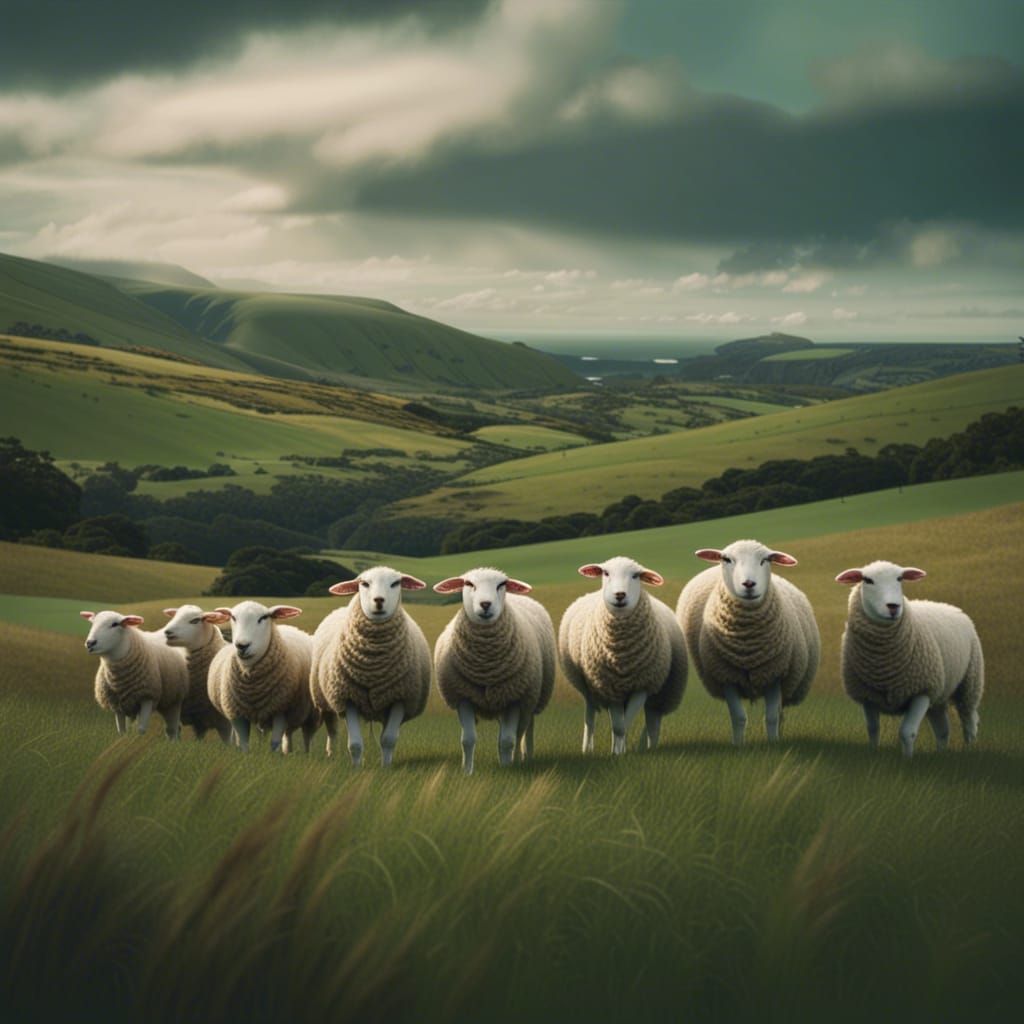 Sheep in New Zealand - AI Generated Artwork - NightCafe Creator