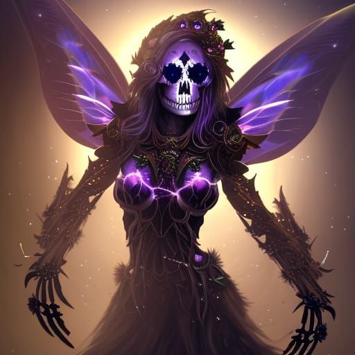 cosmic skeleton fairy demonic;