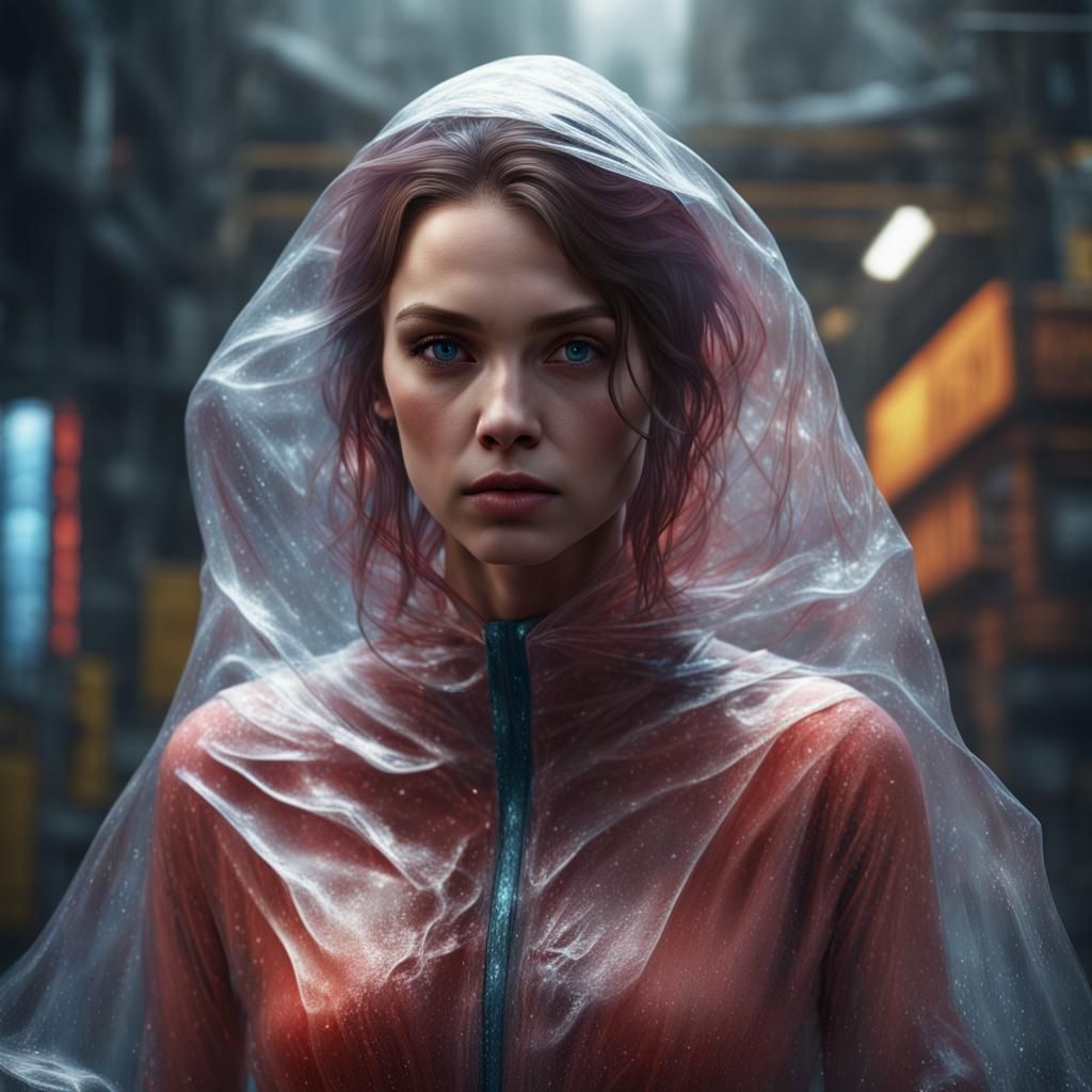 Girl in plastic wrap AI Generated Artwork NightCafe Creator