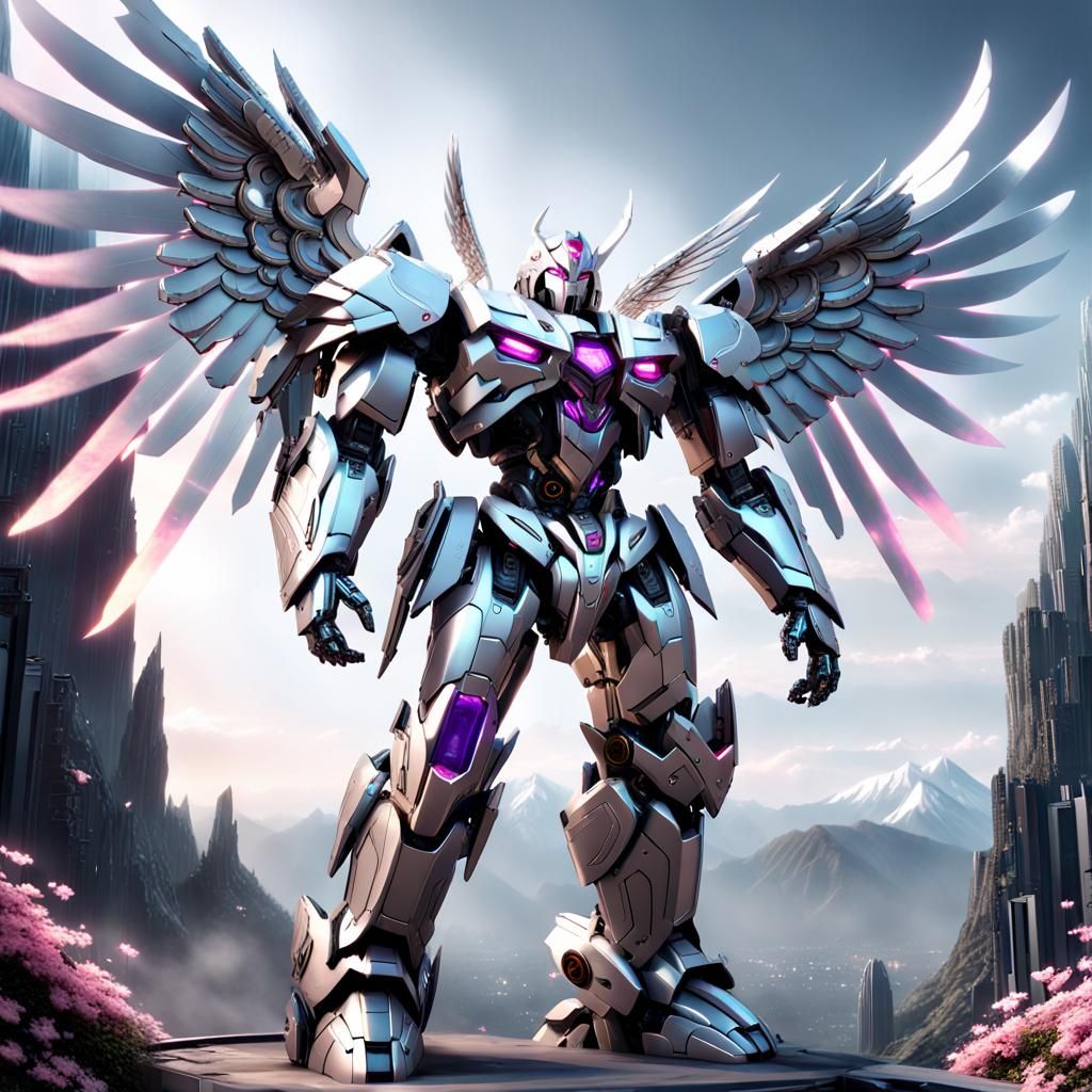 Angelic Mecha ready for Defense or Flight