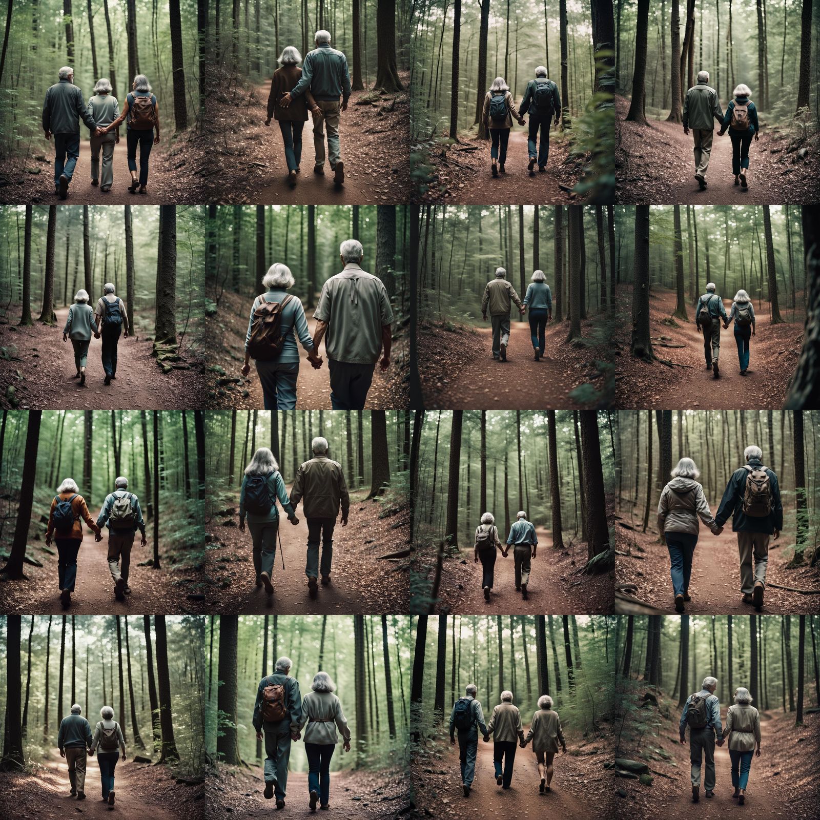 Couple Hiking in Forest: Cinematic Film Still