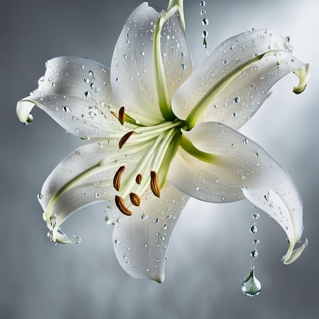 white lily flower  by @undefined