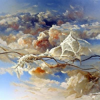 White lace, beautiful warm clouds