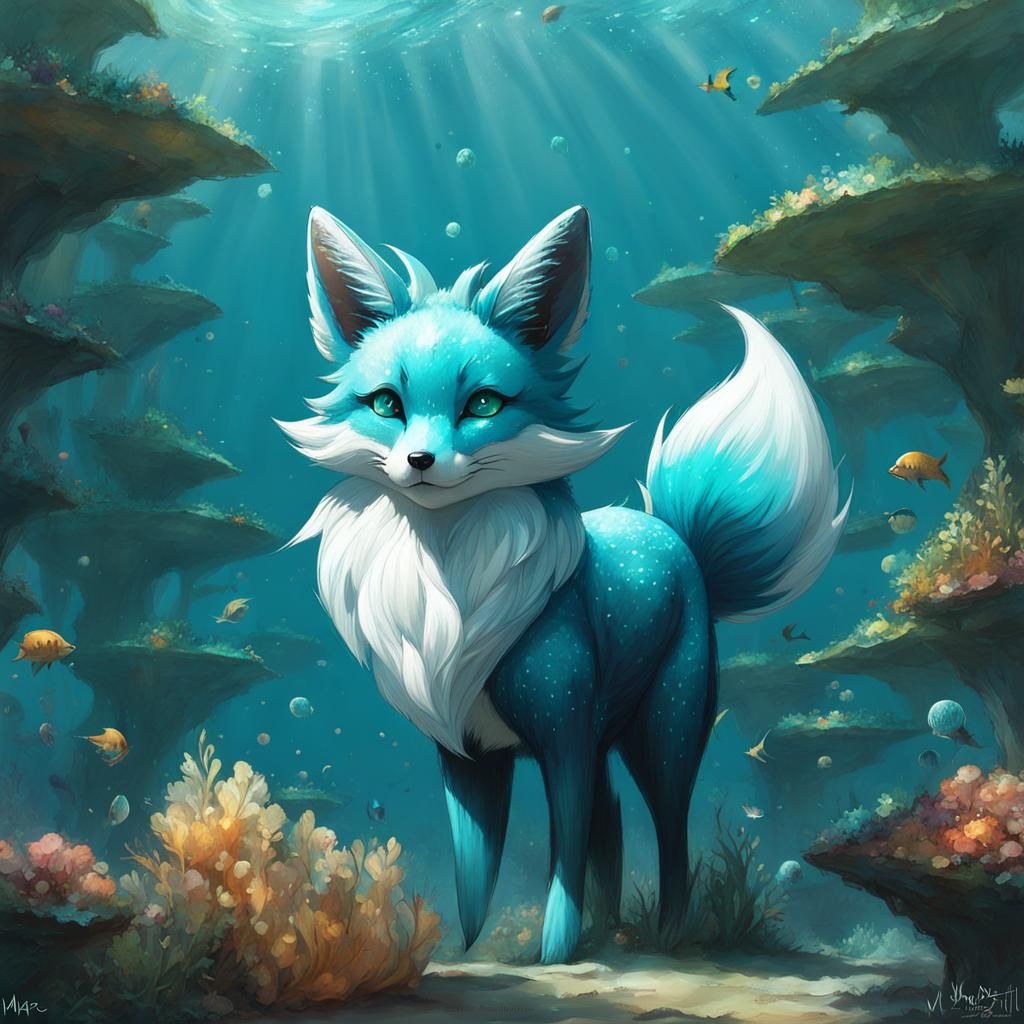 Vaporeon fox hybrid