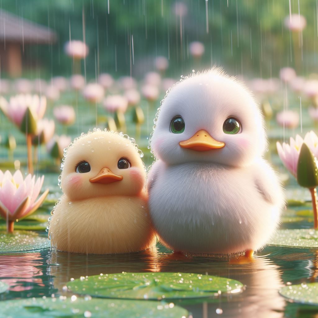 2 little ducks went swimming one day