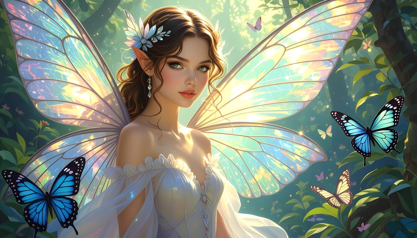 Fairy with Delicate Iridescent Wings  by @Gary Murakami