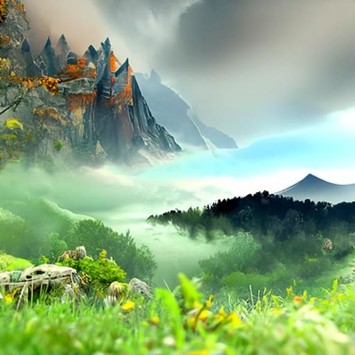 Misty Mountain Landscape ⛰️🏔️ : r/aiArt