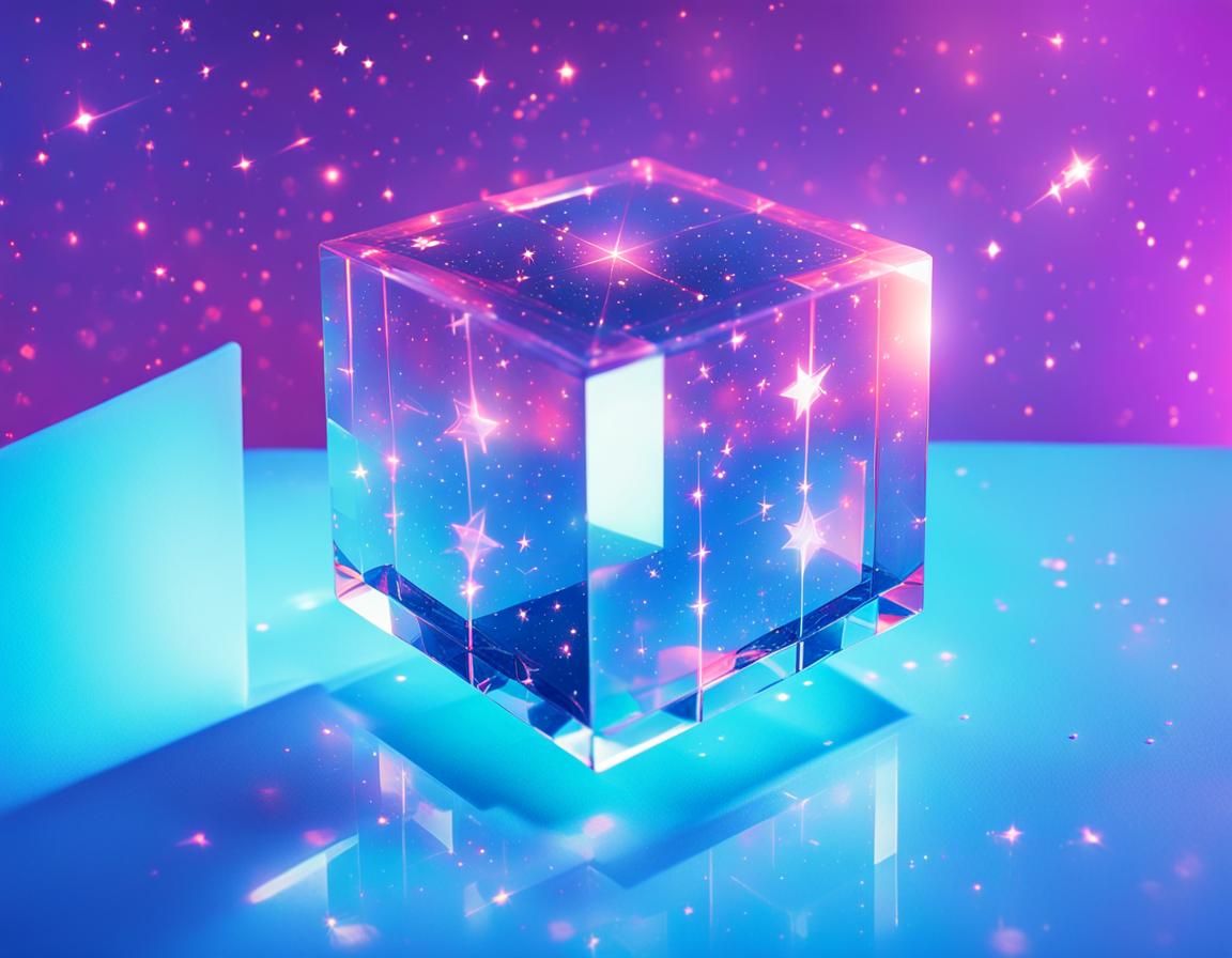 Crystal horizon in blue and purple