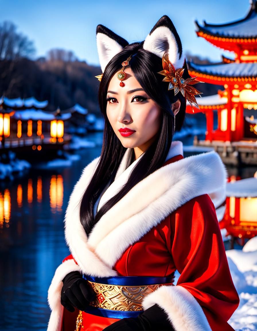 FoxGirl Winter Walk  by @Hanali