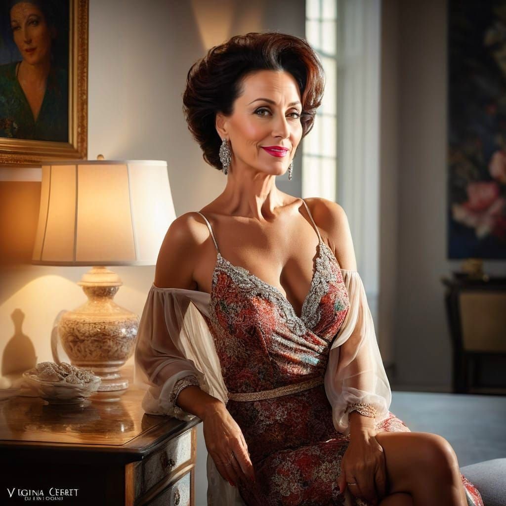 Sensual and Confident Lady in Hyperrealistic Portrait