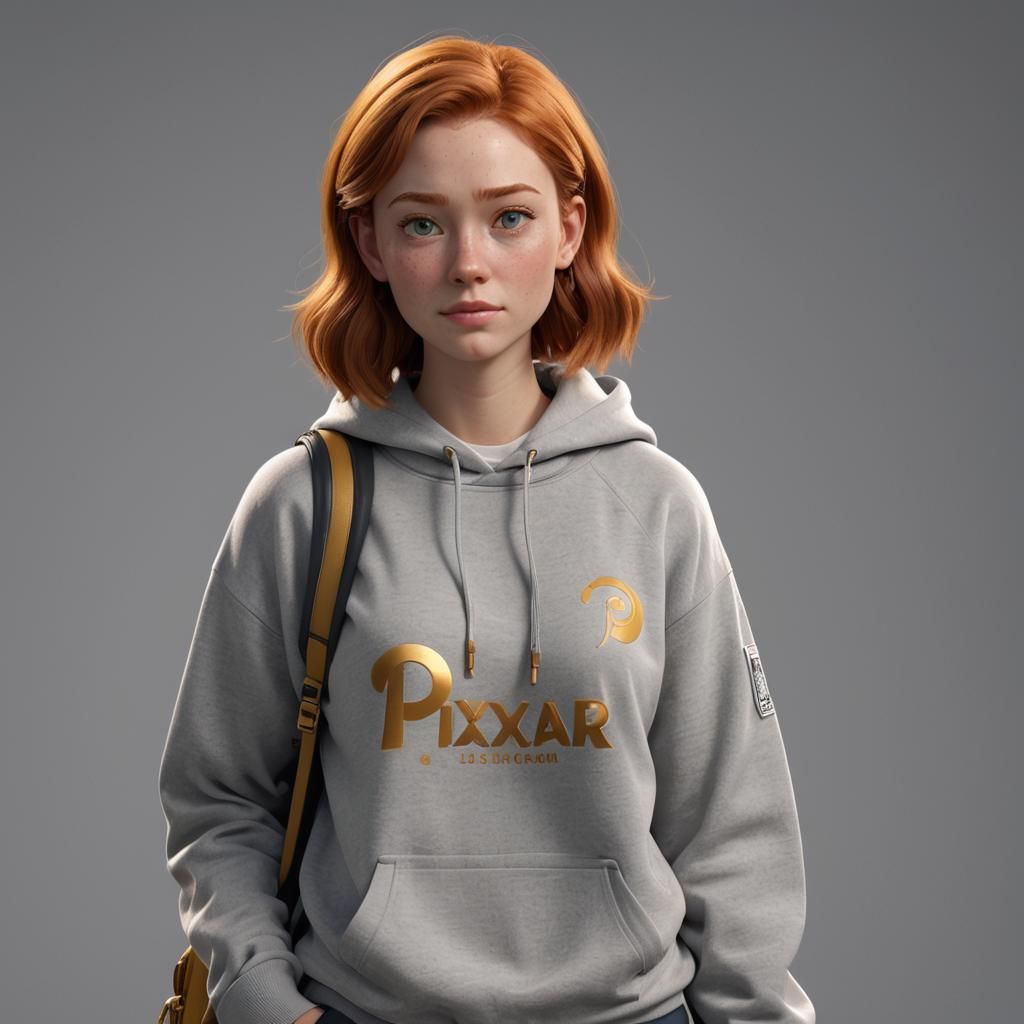 a girl with ginger hair and light grey eyes, beautiful, wear...