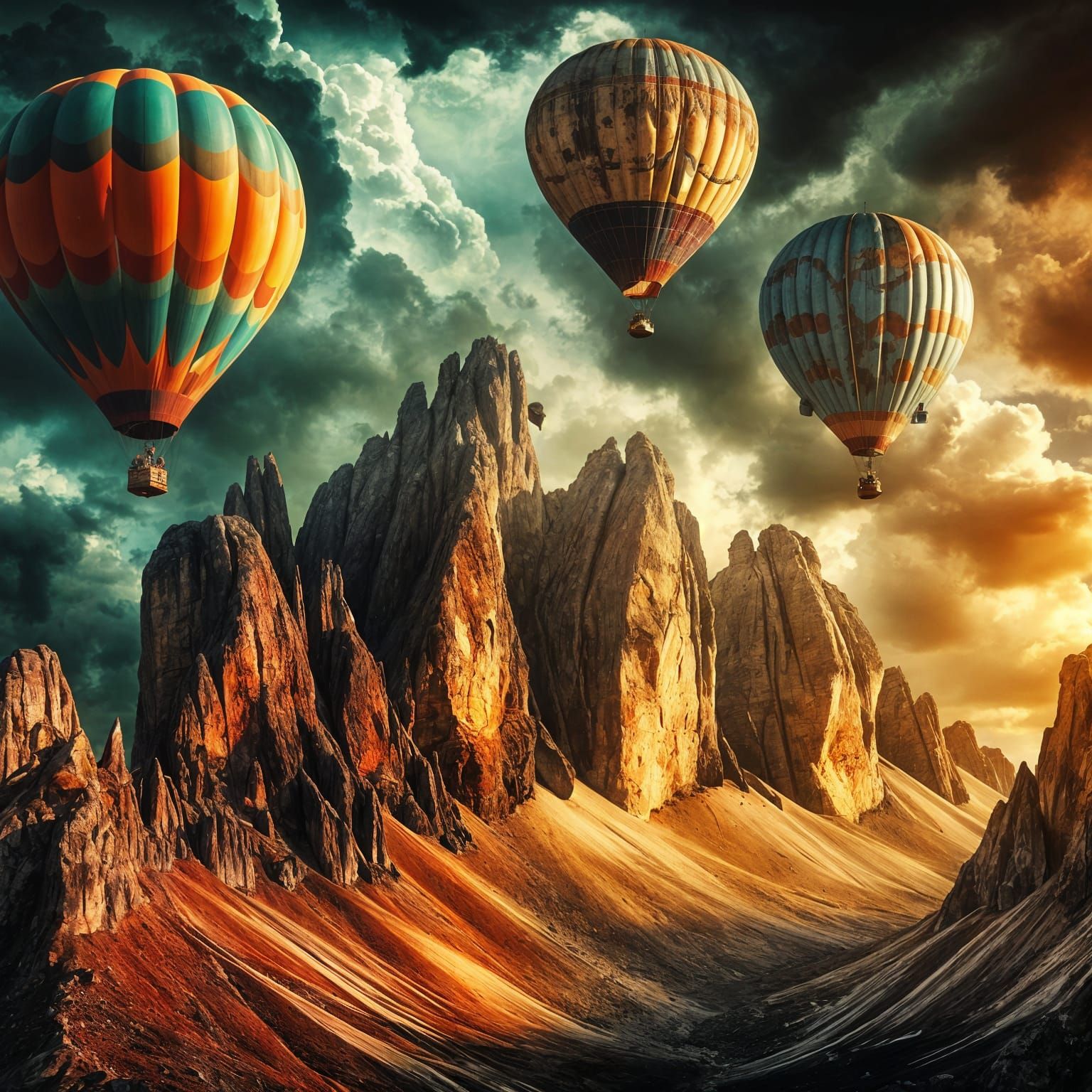 balloons over dolomites