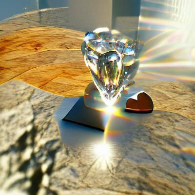 Heart-shaped diamond on a pedestal
