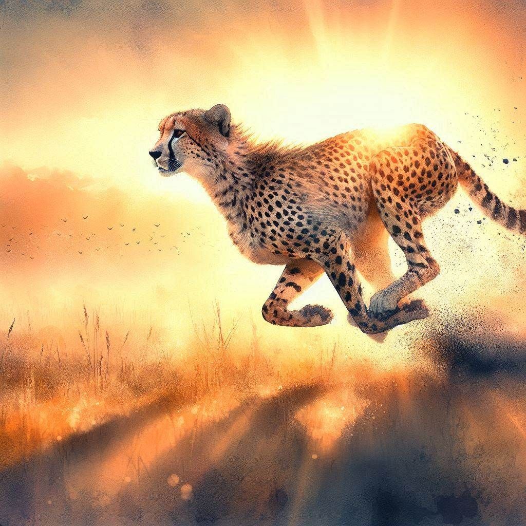 Cheetah on the run