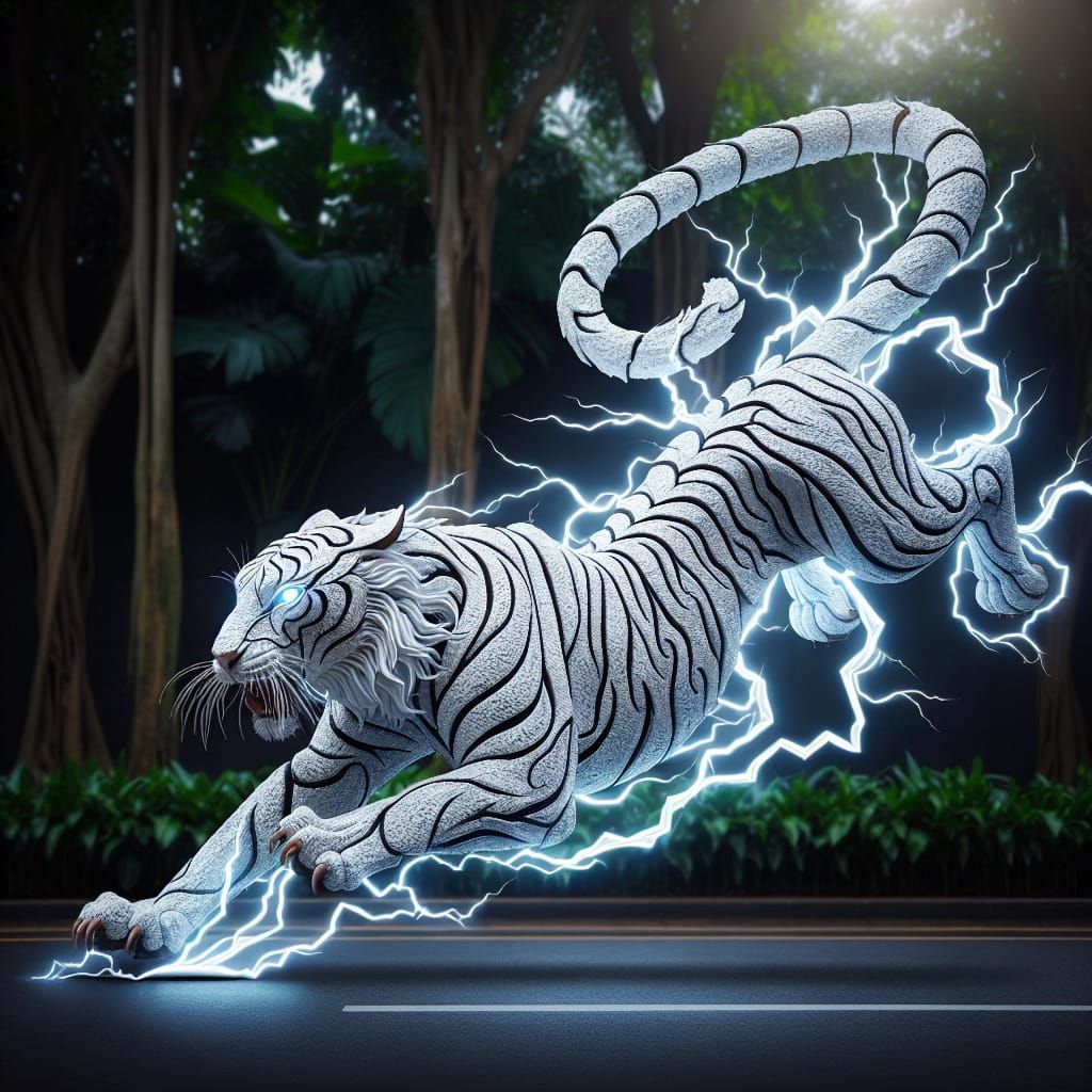 tigre rapide en éclair