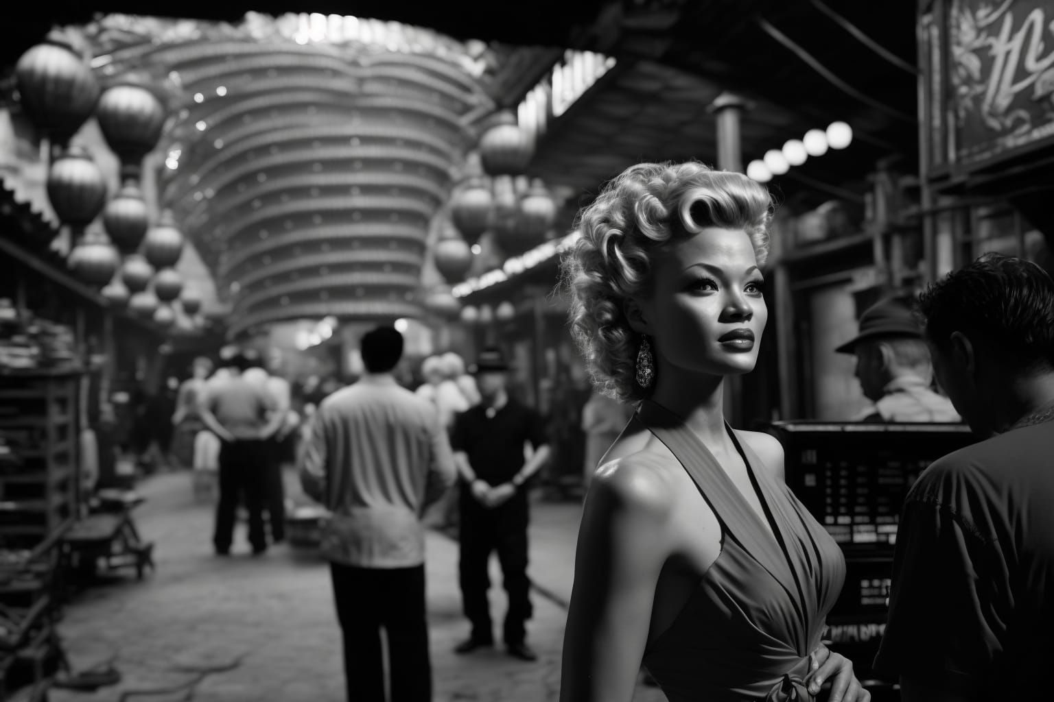 Actress at a movie set