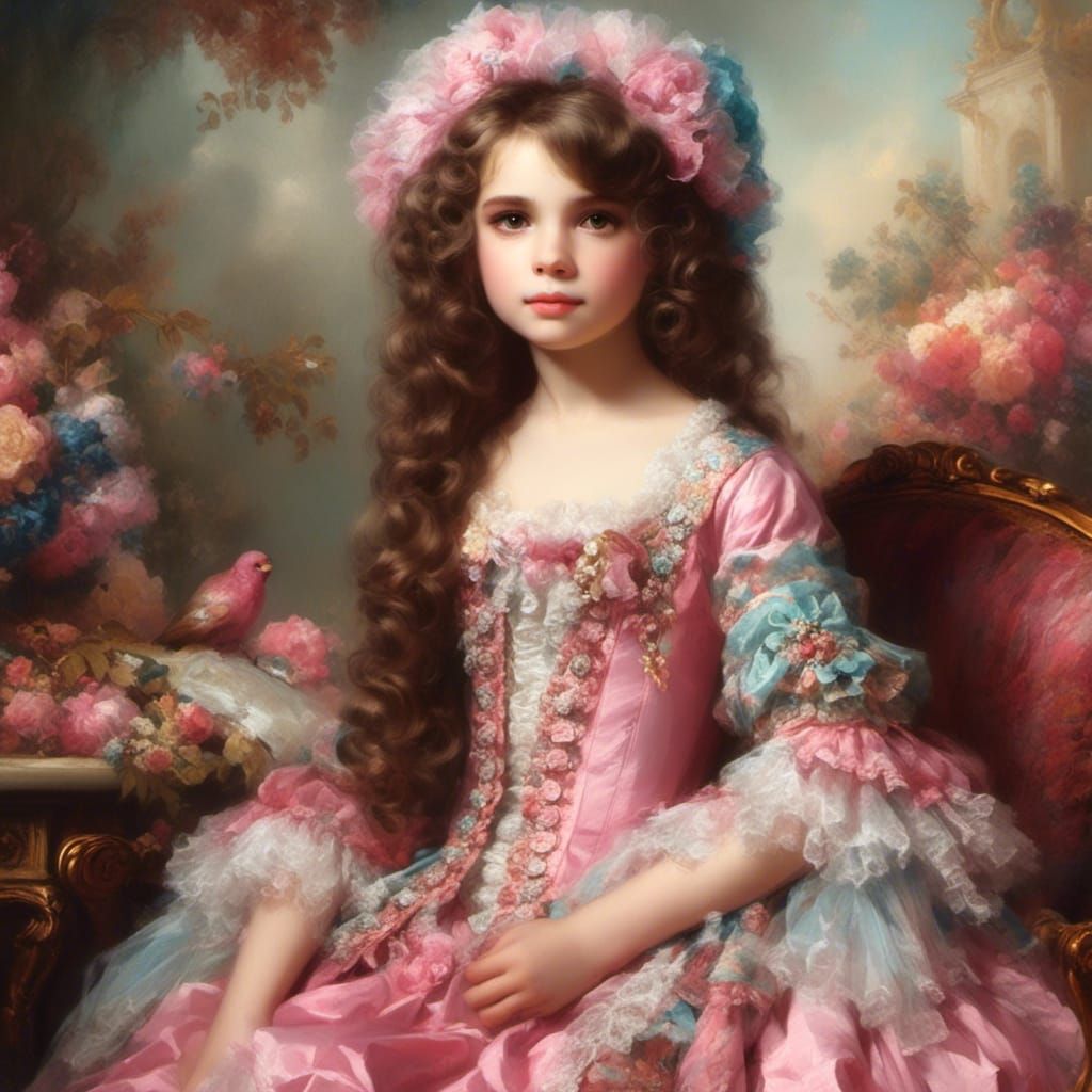  <lora:Rococo Beauty:1.0> 10 year old girl 