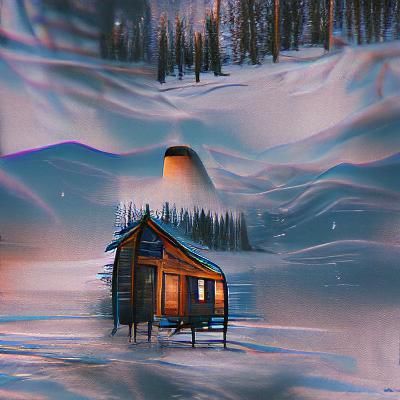 Lonely Winter Cabin