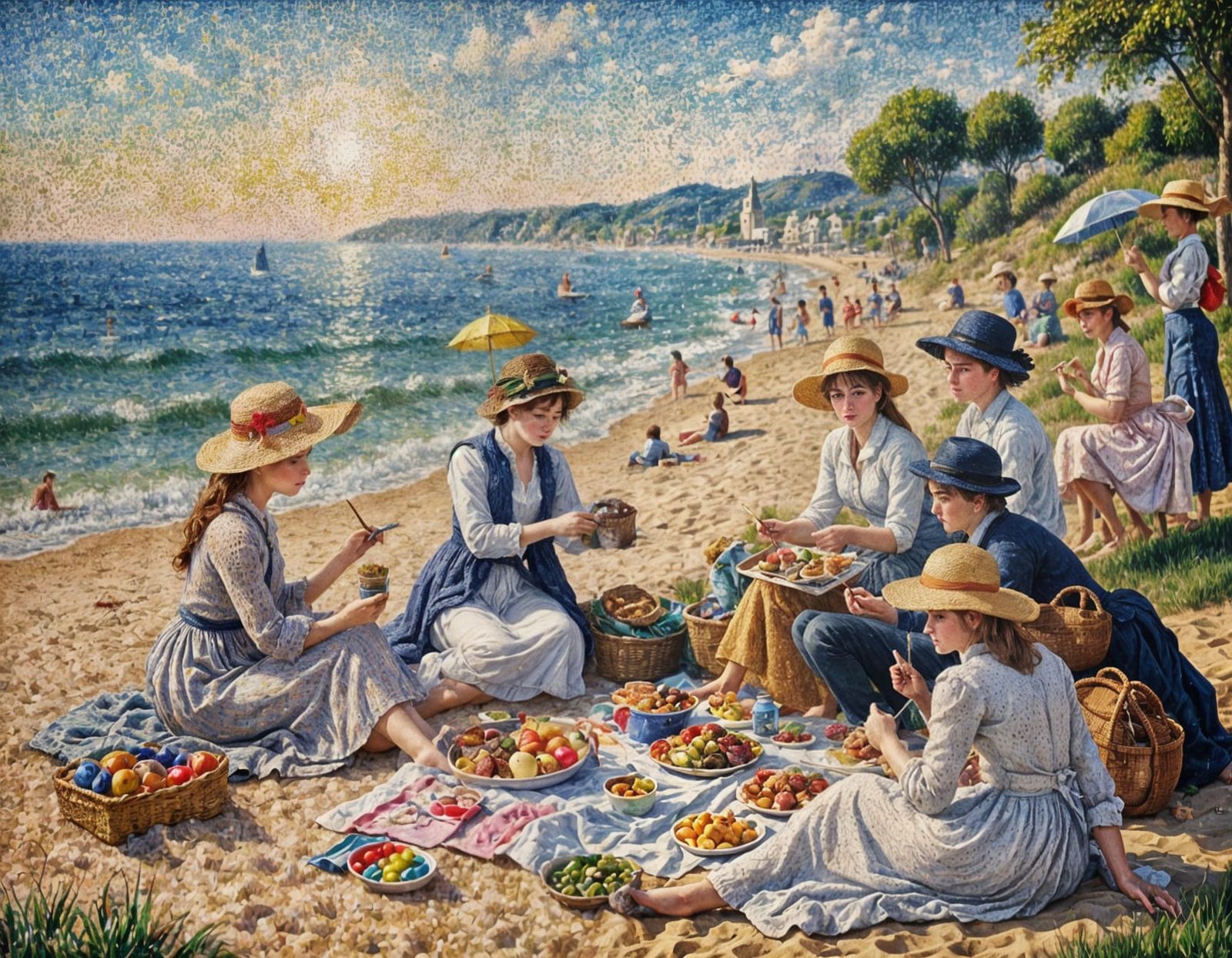 Beach picnic for the Renoir family.  by @Oreva