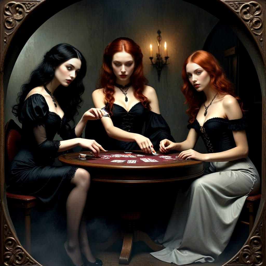 Eerie Surreal Medieval Ladies Card Game