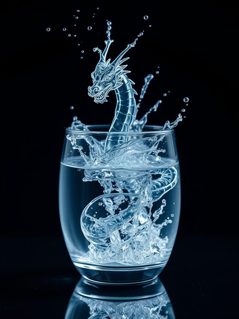 A mini dragon made from splash water  by @dhee noerd